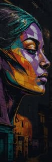 Mural em perfil feminino para o hero